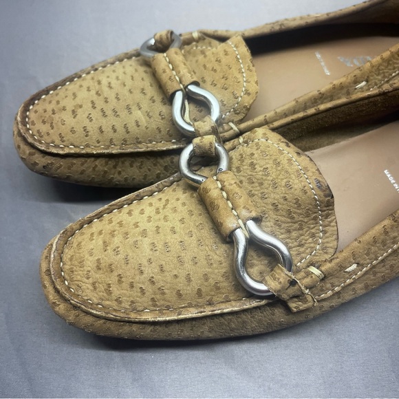 Prada Women's Tan Textured Loafers - Picture 3 of 9